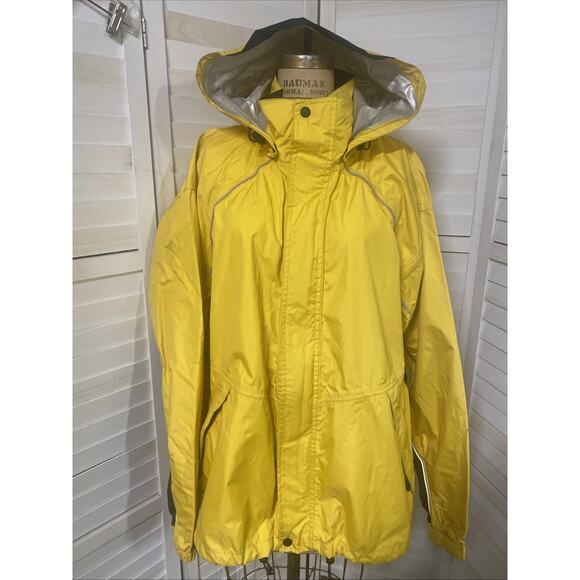 Eddie Bauer Jacket Men’s Yellow Ebtek Packable Parka Rain Outdoors Y2K X-Large - Picture 1 of 14